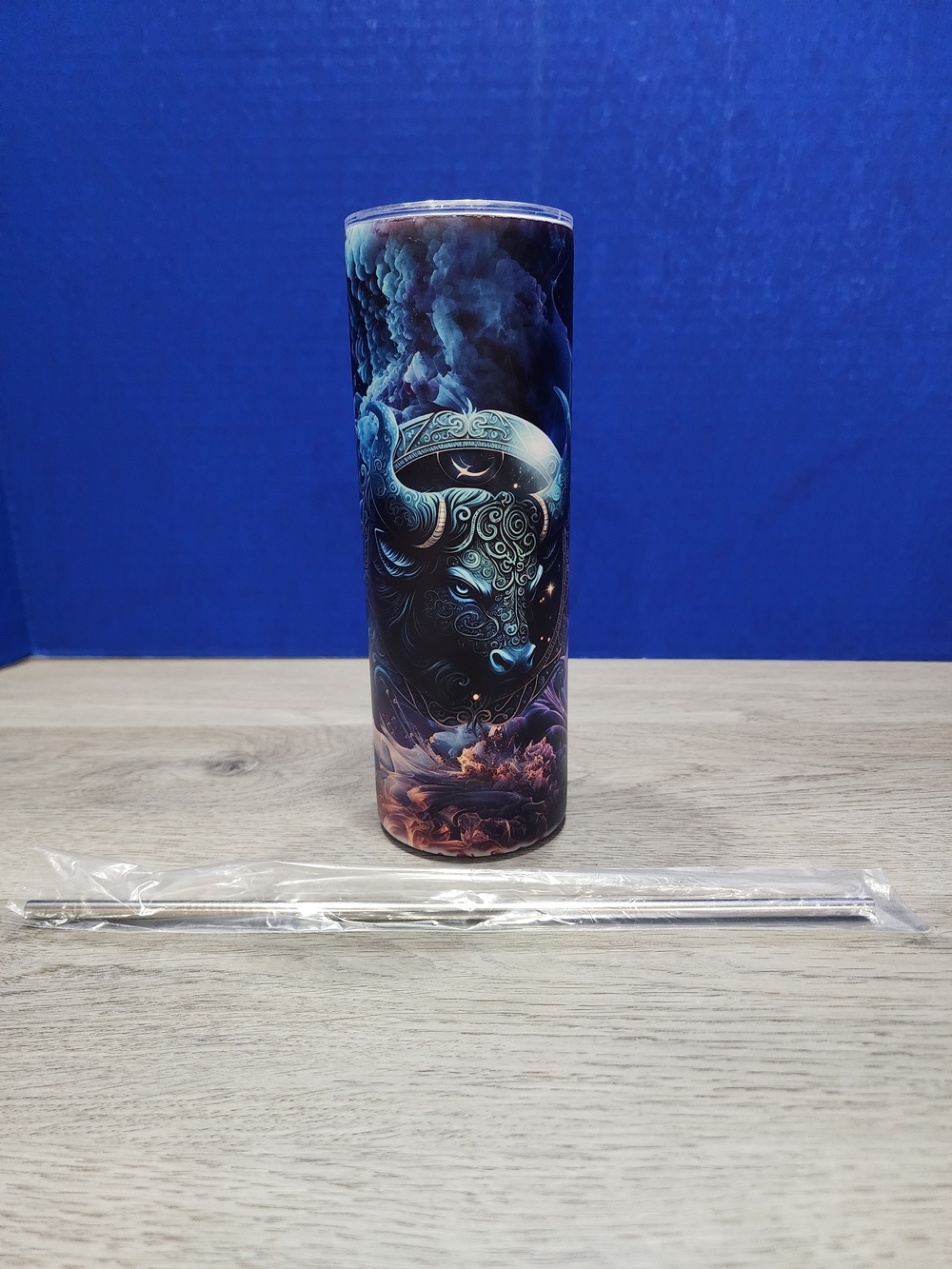 Handcrafted Sublimated 20oz Stainless Steel Blue & Green Taurus Zodiac Tumbler